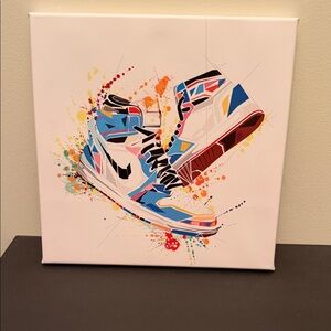 Nike Colorful High-Top Sneaker Pop Art Print - Blue, Pink, Yellow, Orange, Red